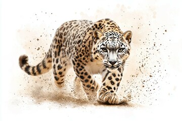 Fototapeta premium Tiger is walking through the sand
