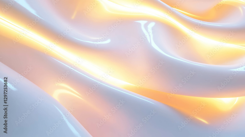 Aufkleber futuristic architecture texture with smooth organic curves in soft light