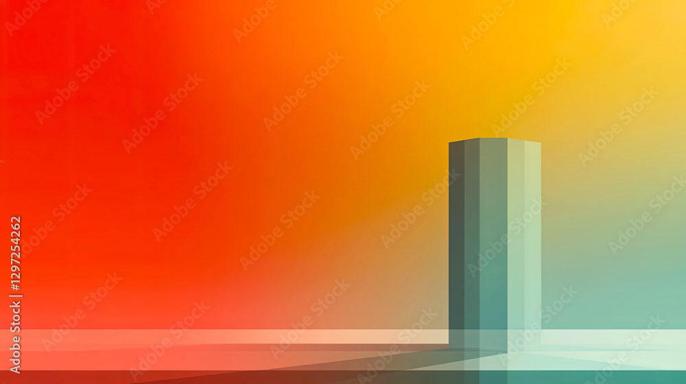 Aufkleber Exploring the Transition of Color Through Minimalistic Shapes and Gradients in Modern Design