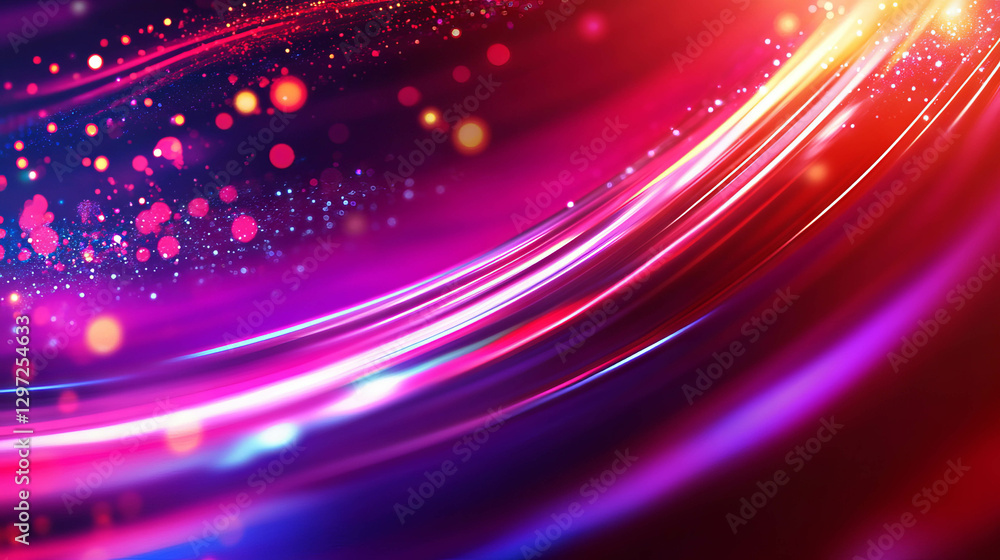 Poster vibrant glowing data streams and flowing lines background for digital design