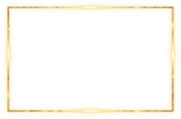 Simple geometric linear golden frame in Art Deco style. Golden border isolated on white background