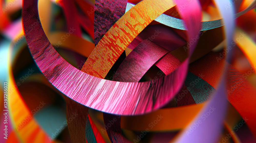 Aufkleber vibrant ribbons intertwine in a celebration of diversity and unity through artistic expression