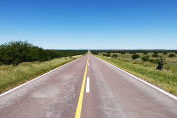 Section of Route 3 in Argentine Patagonia without curves and without cars