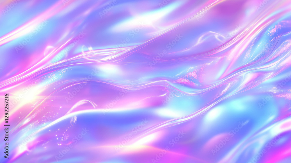 Poster futuristic holographic background with flowing light patterns - perfect for digital design and innov