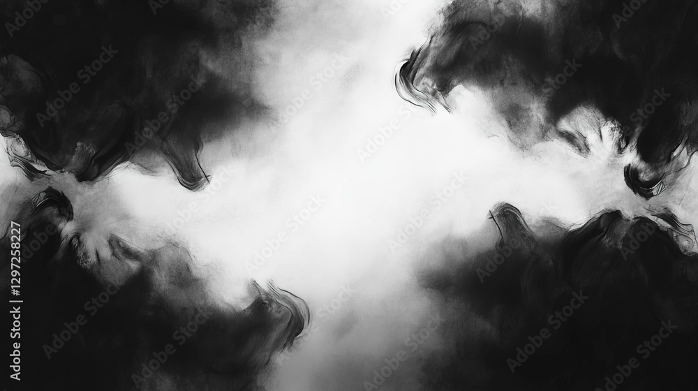 Poster abstract ink blot background with bleed effect for creative design