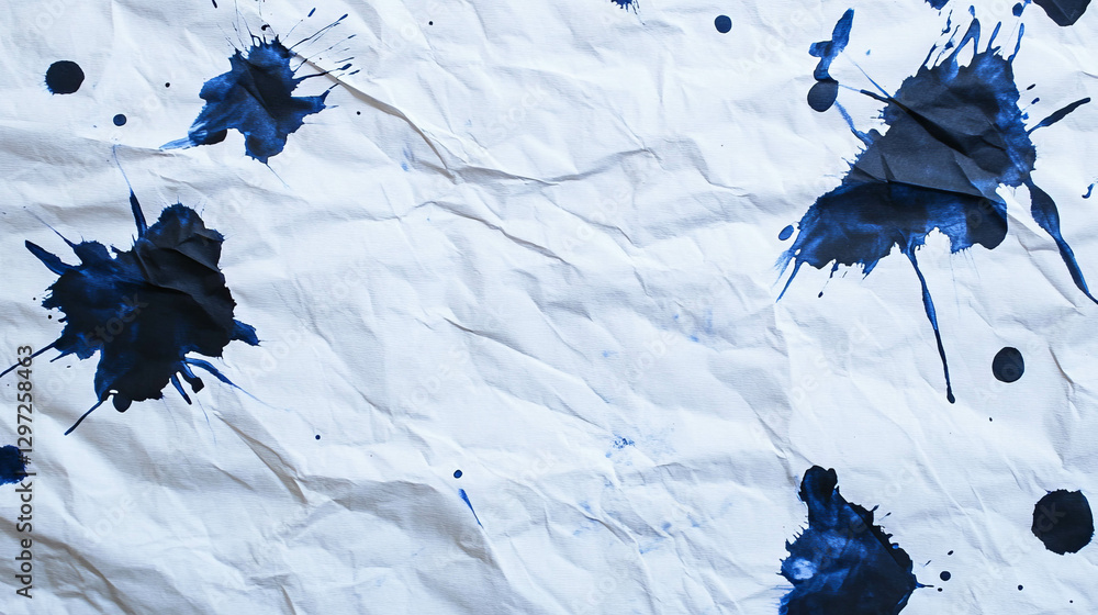Poster abstract ink blot design on textured paper background for artistic projects