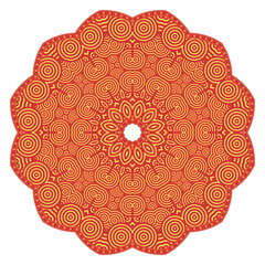 Vector Japanese pattern in oriental geometric traditional style. Festive ornament for lunar chinese new year decoration. Red and golden asian creative motif. Abstract Waves and Circles.