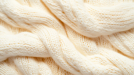 Cozy knitted wool texture with cable knit pattern for winter design