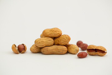 nuts on white background