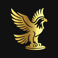 Mythical Golden Eagle Vector Art