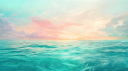 Obraz premium Beautiful sea scene with a colorful sky and ocean waves