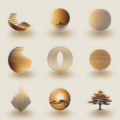 Fototapeta premium Sleek abstract flame logo collection high resolution hd image