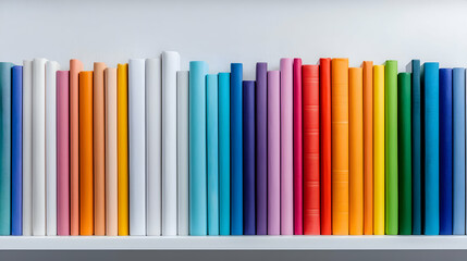Obraz premium Colorful books on shelf, knowledge, education, background, library