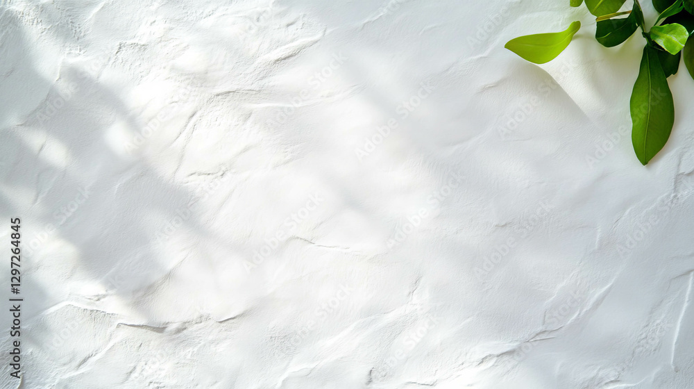 Aufkleber organic matte paper texture with subtle leaf shadows for background design