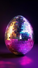 easter egg dressed as disco ball for easter celebration
