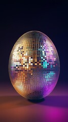 easter egg dressed as disco ball for easter celebration