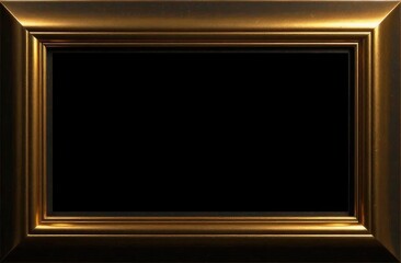 Golden frame. Rectangular frame. Golden background . Black banner . The line of art. Wedding model of the frame. Luxury and sophistication. 