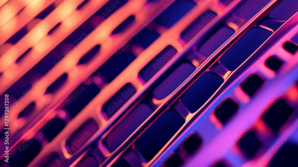 Poster abstract geometric background with metallic grid texture and vibrant colors for modern design