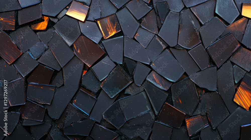 Poster abstract geometric pattern of layered broken glass background for artistic design