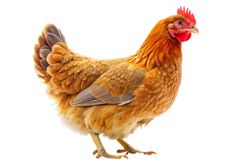 Fototapeta premium Graceful farm hen with deep orange plumage. PNG format