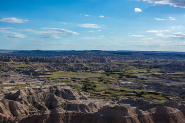 Vast stretches of the badlands of South Dakota.