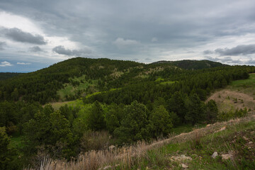 Nature landscapes in the hills of South Dakota.