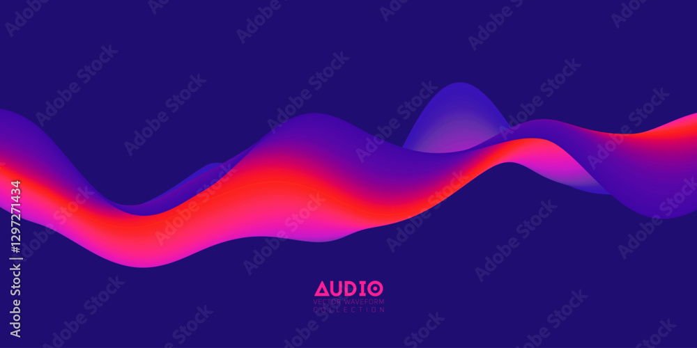 Aufkleber gradient sound wave abstract background. colorful flow of music wave. vector vibrant fluid splash.