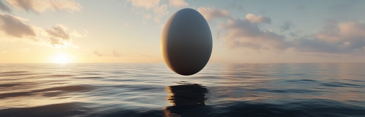 surrealistic floating egg 