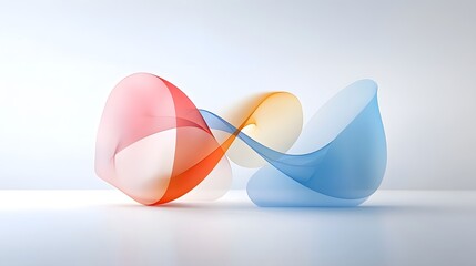 Fototapeta premium Striking abstract emotion icon with a futuristic minimalist design featuring neon glow soft gradients and a clean white background This visually captivating digital evokes a sense of emotion