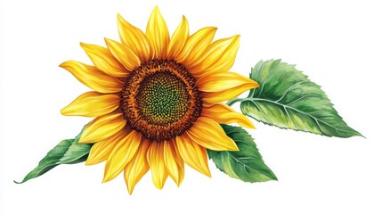 Fototapeta premium Isolated sunflower illustration, vector format. 