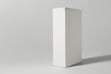 One blank cardboard box on white background. Mockup for design