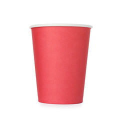 One paper cup on white background. Mockup for design