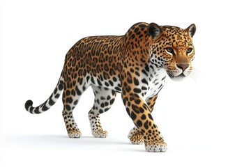 Obraz premium Leopard isolated on white background