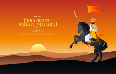 Chhatrapati Shivaji Maharaj Jayanti background with mountain background