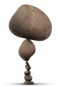 Balance shown as stacked stones on white background