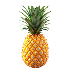 Fototapeta premium pineapple 3d fruit icon isolated on transparent background