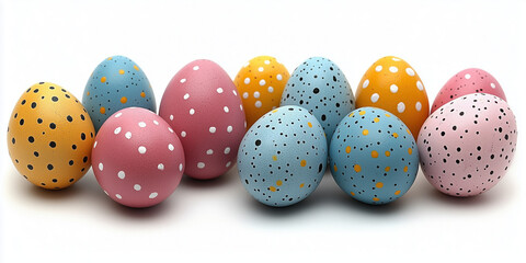 Colorful Easter eggs isolated on white background