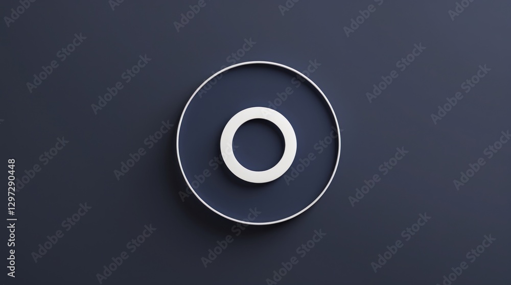 Poster *abstract geometric design with concentric circles on dark background*