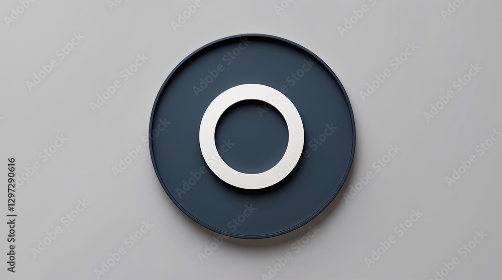 Poster abstract geometric design with concentric circles in modern minimalist style
