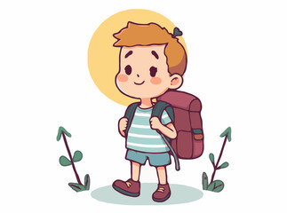 Backpacking Trip Vector Graphic Element