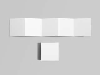  Blank Accordion Fold Brochure Mockup – Minimalist Branding and Print Design