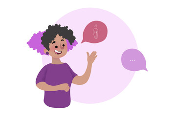 Modern Black Businesswoman Discussing Ideas in Corporate Meeting Illustration