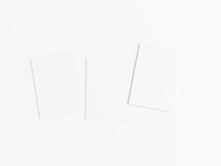 Blank White A4 Papers on Grey Background – Mockup Template