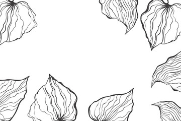 Floral frame with colorful exotic branches on white background. Ornate border with tropic leaves. Vector stock illustration for wallpaper, posters, card. Doodle style. Copy space.