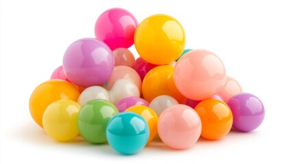 A colorful sensory ball pit set isolated on a white background ideal for kids playtime fun. Generative AI