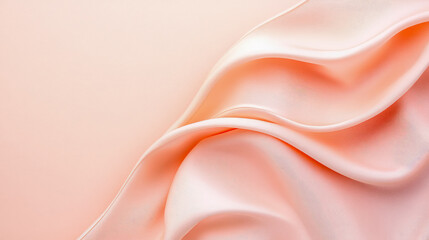Elegant Peach Silk Fabric Drapery for Apparel, Background, Event Decor, and Luxurious Interiors