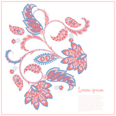 Paisley vector isolated pattern. Damask style Vintage illustration