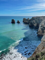 Large rocks off the Atlantic coast in Portugal