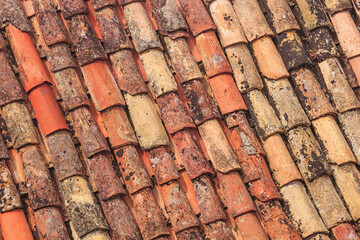 Mediterranean cityscape - view of the tiled roofs of the Old Town of Dubrovnik, on the Adriatic coast of Croatia