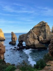 Large rocks off the Atlantic coast in Portugal